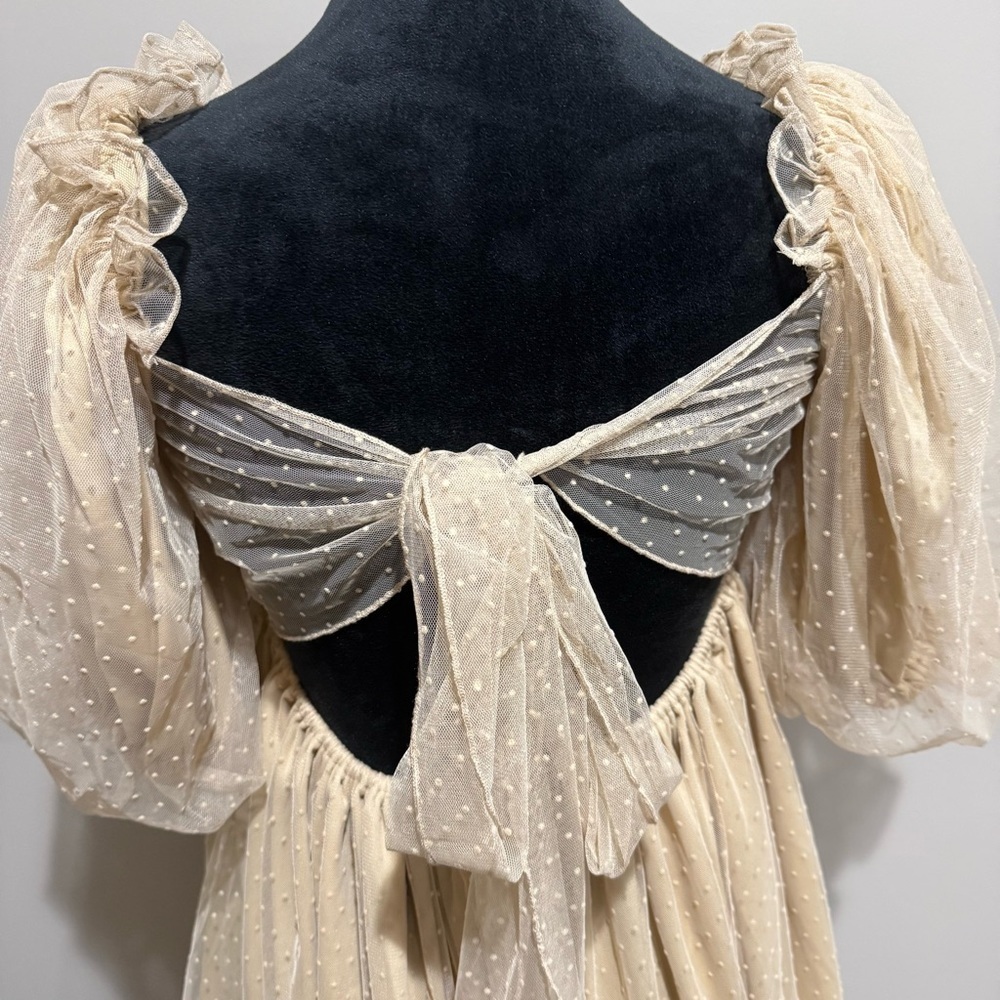 MARBLE Cream Puff Sleeve Mini Dress - Picture 7 of 9